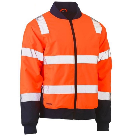 Picture of Bisley, Taped Two Tone Hi Vis Bomber Jacket With Padded Lining